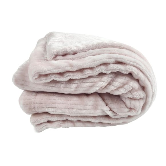 Mon Lapin Baby Girl Blanket Solid Pink Ribbed Cream Sherpa Security Blanket - Picture 4 of 8